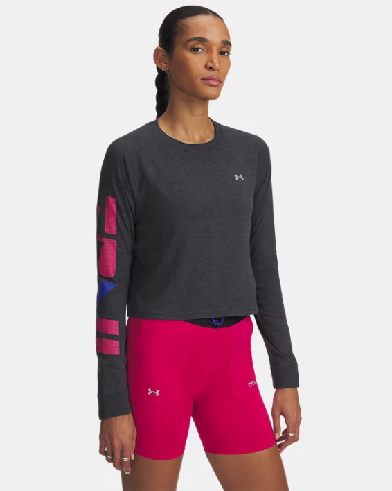 Under Armour Parte superior de manga larga estampada UA Trail Run para mujer