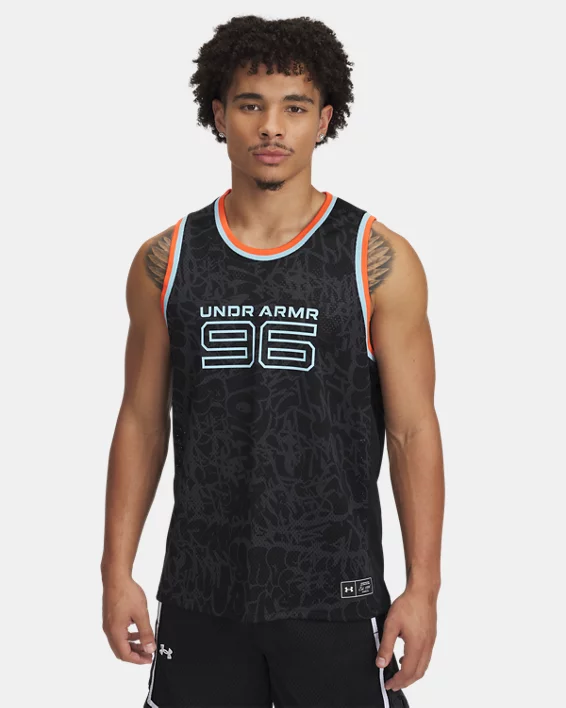 Under Armour Camiseta de tirantes estampada de malla UA Zone Pro para hombre