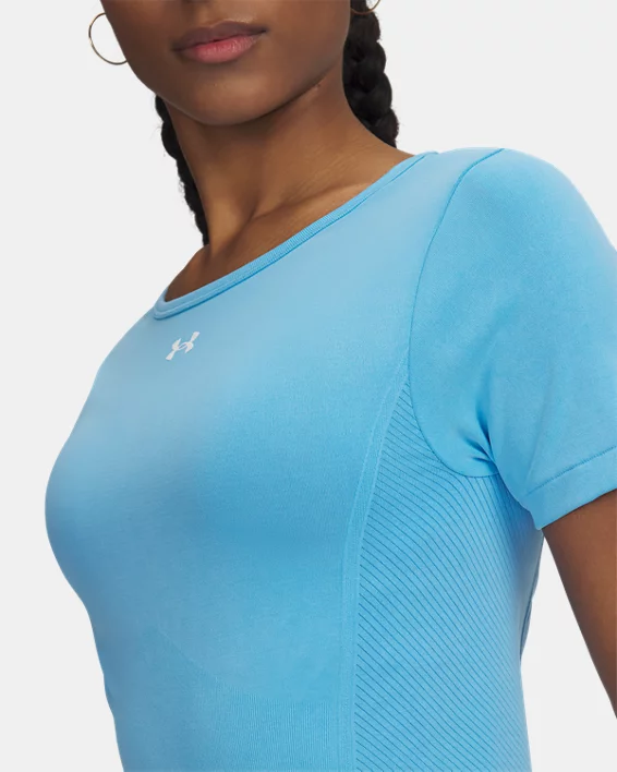 Under Armour Parte superior de manga corta de efecto lavado sin costuras UA Vanish para mujer   Liquidación
