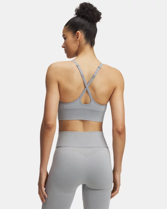 Under Armour Sujetador deportivo de sujeción baja sin costuras y de efecto lavado UA Vanish para mujer   Mejor oferta
