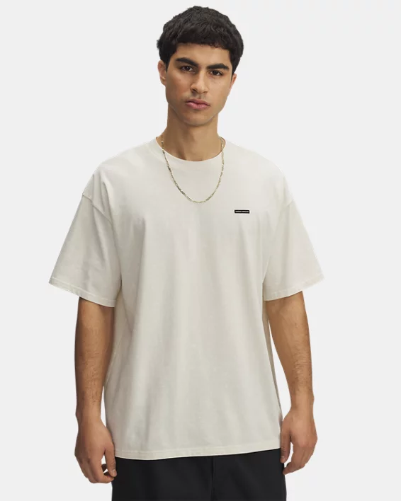 Under Armour Camiseta de manga corta UA Heavyweight Oversized Logo Wash para hombre