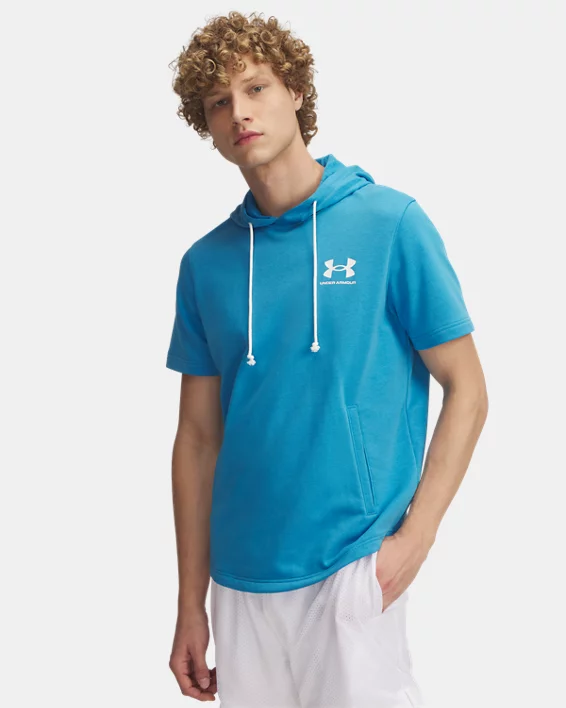 Under Armour Sudadera con capucha de manga corta UA Rival Terry para hombre