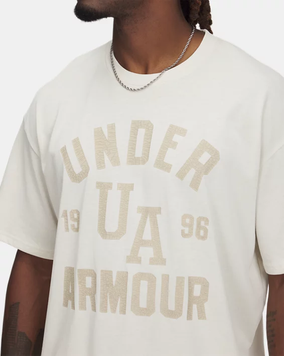 Under Armour Camiseta de manga corta oversize UA Heavyweight Varsity para hombre   Envío gratis