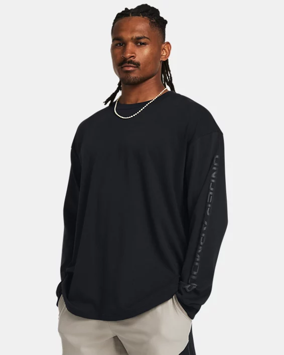 Under Armour Camiseta de manga larga UA Heavyweight Tonal Wordmark para hombre