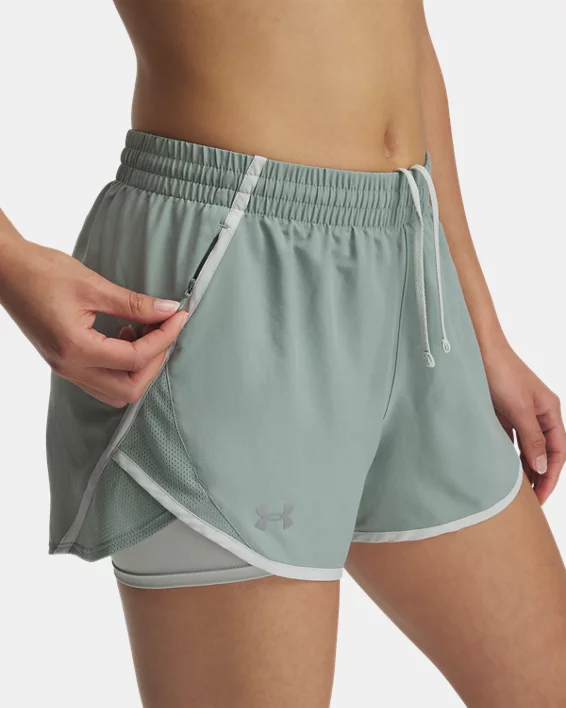 Under Armour Pantalón corto 2 en 1 UA Fly-By para mujer   Promoción por tiempo limitado