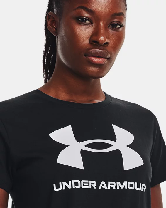 Under Armour Camiseta de manga corta con logotipo UA Rival para mujer   Promoción trimestral