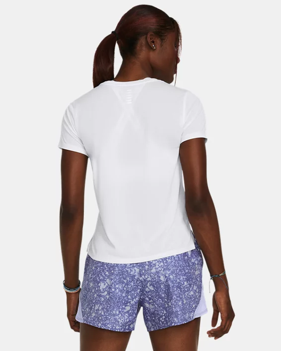 Under Armour Camiseta de manga corta UA Launch para mujer   Ofertas especiales