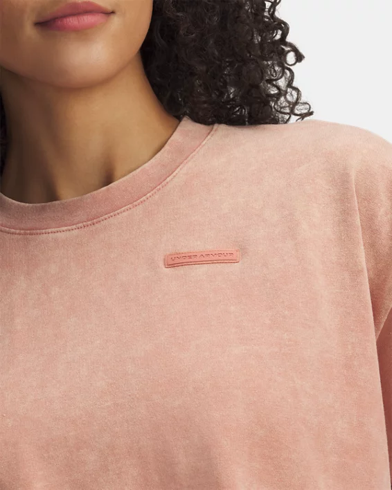 Under Armour Camiseta de manga corta UA Heavyweight Wash para mujer   Ofertas