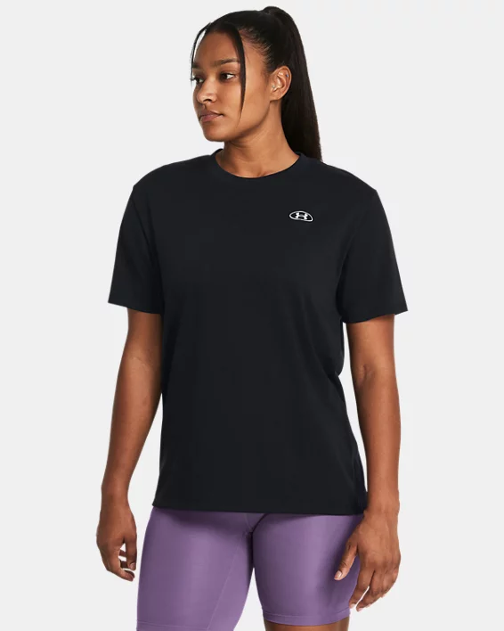 Under Armour Camiseta de manga corta oversize UA Heavyweight Embroidered Patch Boyfriend para mujer