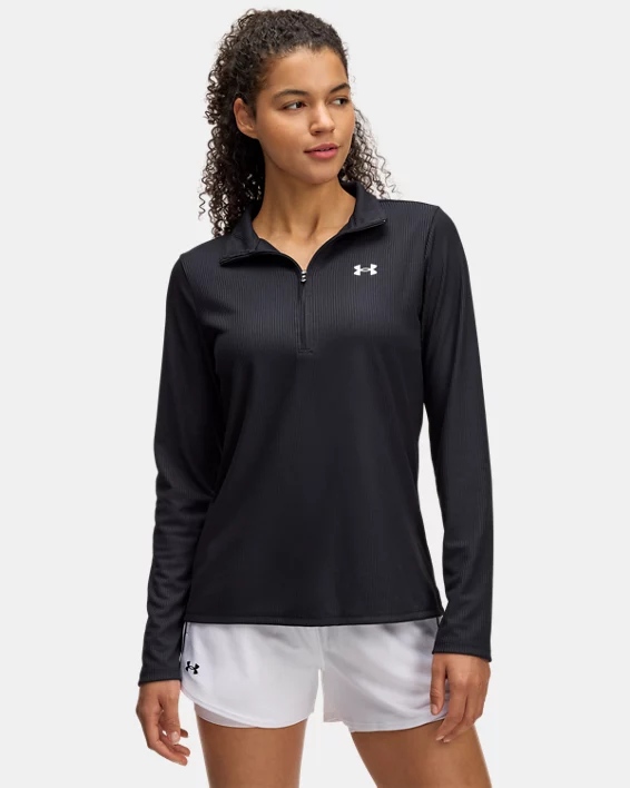 Under Armour Parte de arriba acanalada con media cremallera UA Tech™ para mujer