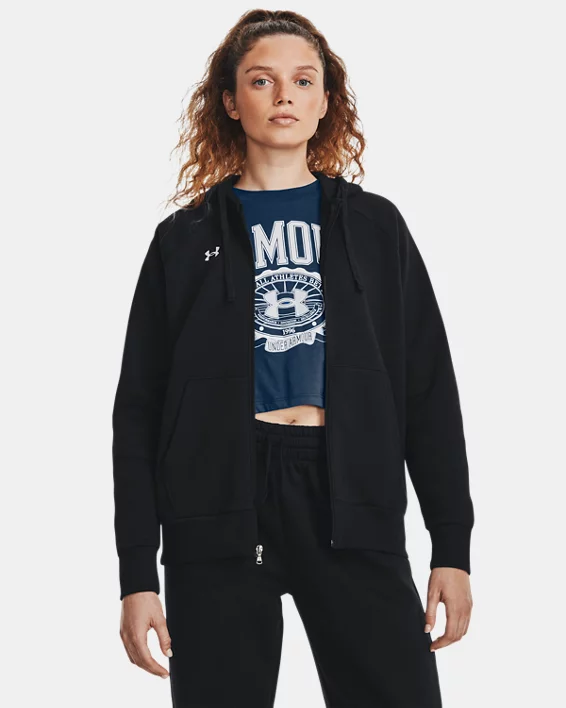 Under Armour Sudadera con capucha y cremallera completa de tejido Fleece UA Rival para mujer   Ofertas de temporada