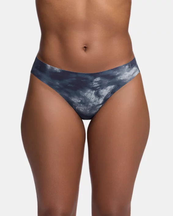Under Armour Tanga invisible con estampado UA Pure Stretch para mujer - Paquete de 3