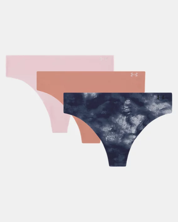 Under Armour Tanga invisible con estampado UA Pure Stretch para mujer - Paquete de 3   Envío gratis