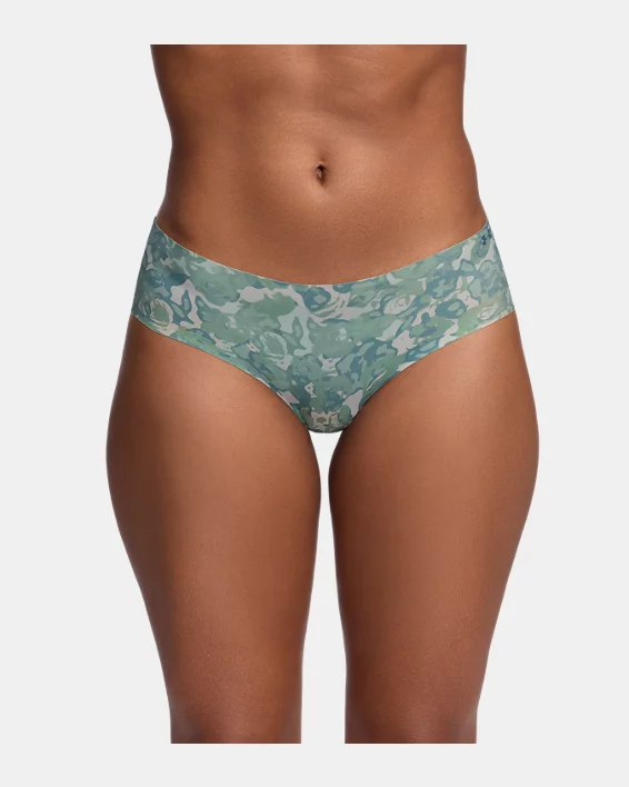 Under Armour Bragas invisibles con estampado UA Pure Stretch para mujer - Paquete de 3