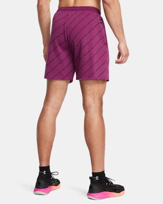 Under Armour Pantalón corto Project Rock Icon Fleece Printed Badge Of Honor para hombre   Descuento por venta flash