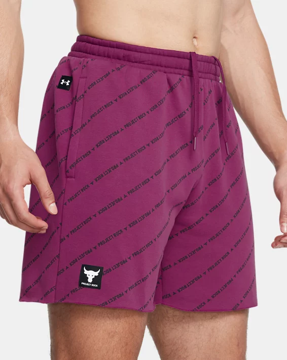 Under Armour Pantalón corto Project Rock Icon Fleece Printed Badge Of Honor para hombre   Descuento por venta flash