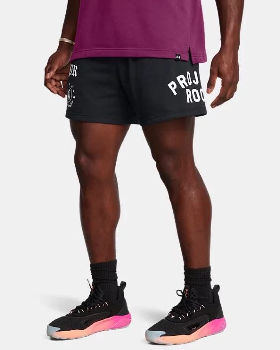 Under Armour Pantalón corto Project Rock Terry Fleece Badge Of Honor para hombre