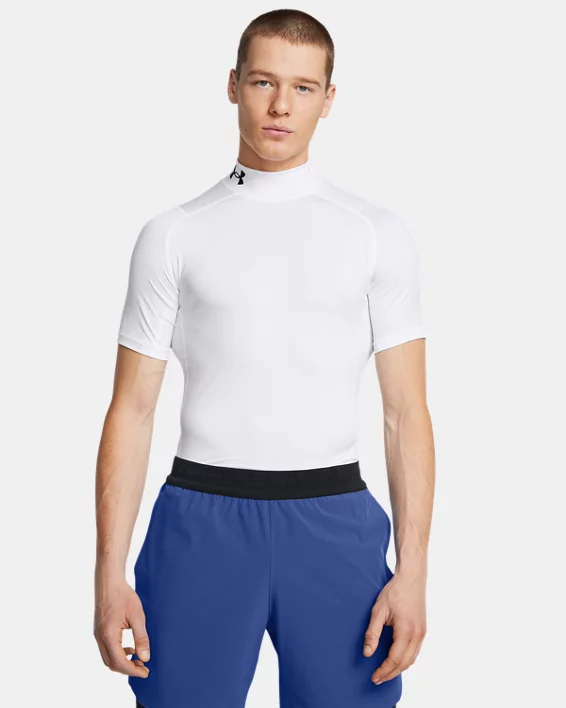 Under Armour Camiseta con manga corta y cuello alto de compresión HeatGear® para hombre