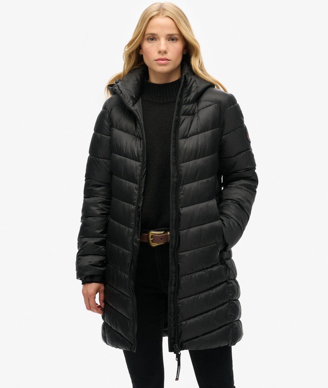 superdry Abrigo acolchado de largo medio con capucha Fuji
