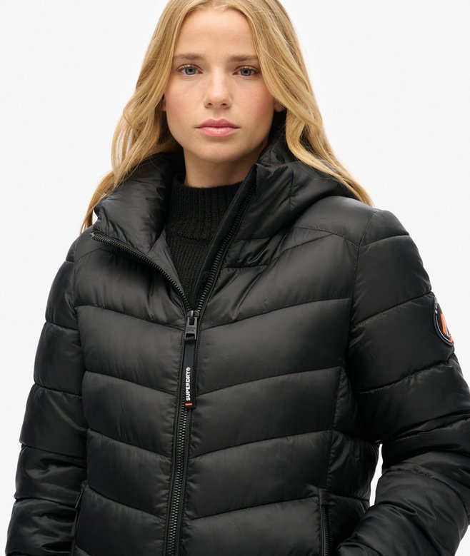 superdry Abrigo acolchado de largo medio con capucha Fuji Solo queda un día