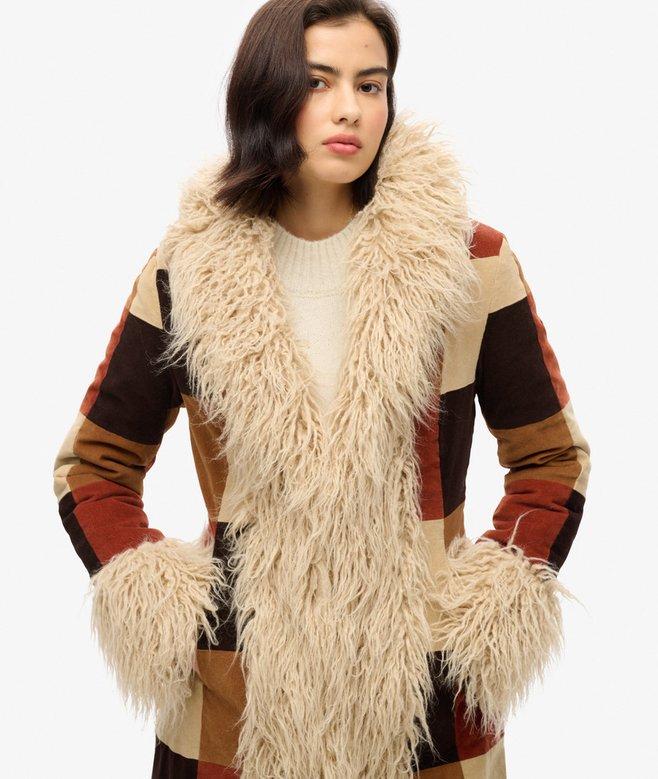 superdry Abrigo afgano largo de patchwork Grandes descuentos