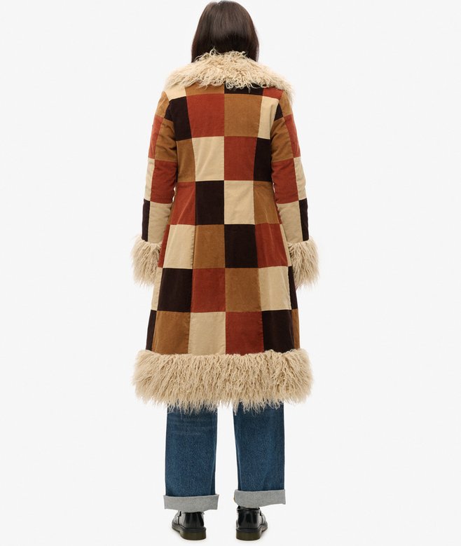 superdry Abrigo afgano largo de patchwork Grandes descuentos