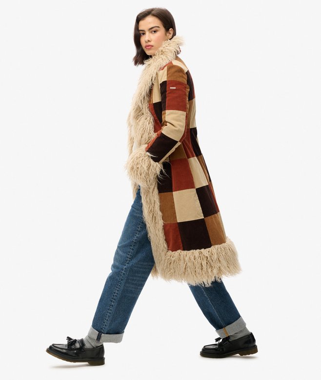 superdry Abrigo afgano largo de patchwork Grandes descuentos