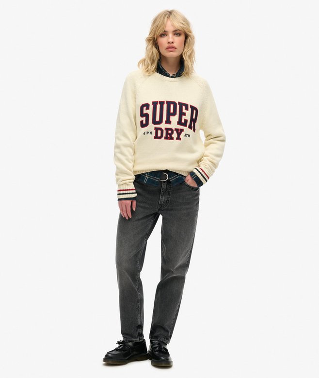 superdry Jersey gráfico holgado de punto con cuello redondo Precios de Black Friday