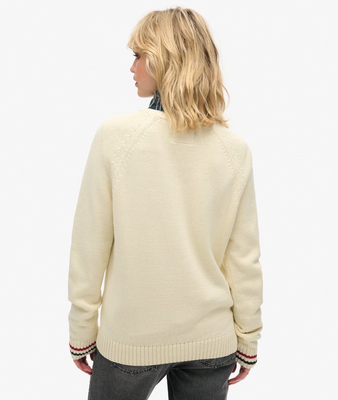 superdry Jersey gráfico holgado de punto con cuello redondo Precios de Black Friday