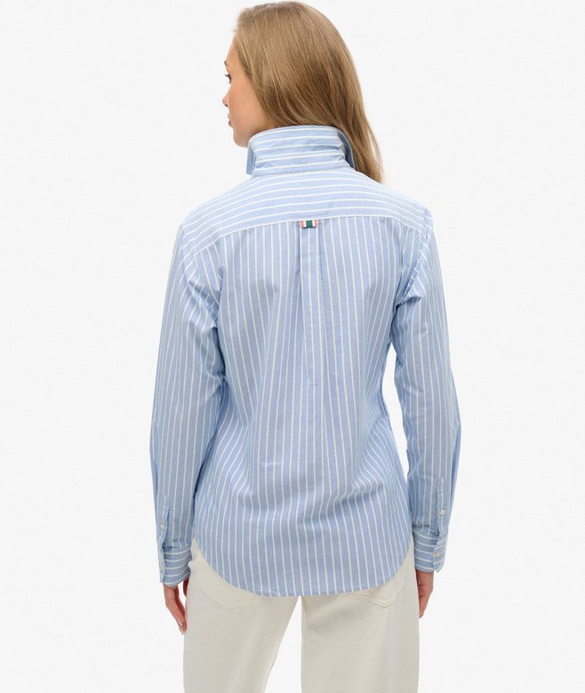 superdry Camisa Oxford de corte ajustado y manga larga Descuentos del mes