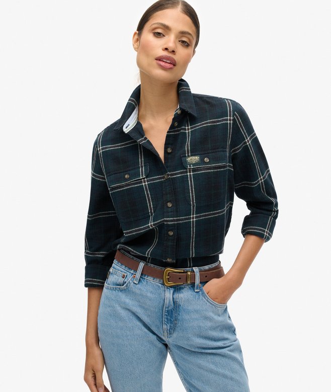 superdry Camisa de leñador de franela a cuadros