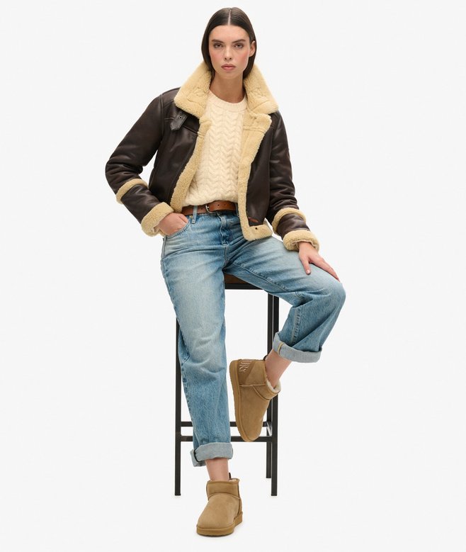 superdry Minibotas de ante con borreguillo Gran oferta