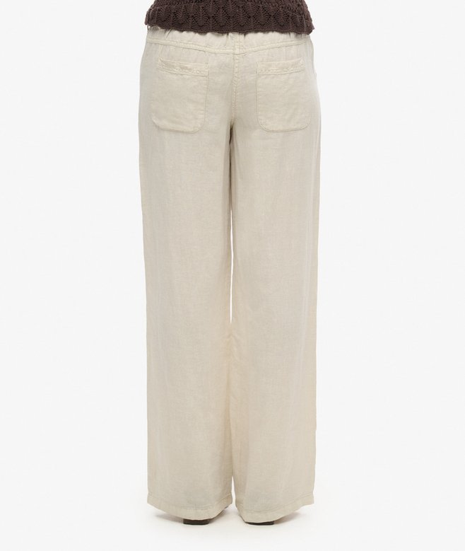 superdry Pantalones de lino de talle bajo Tienda