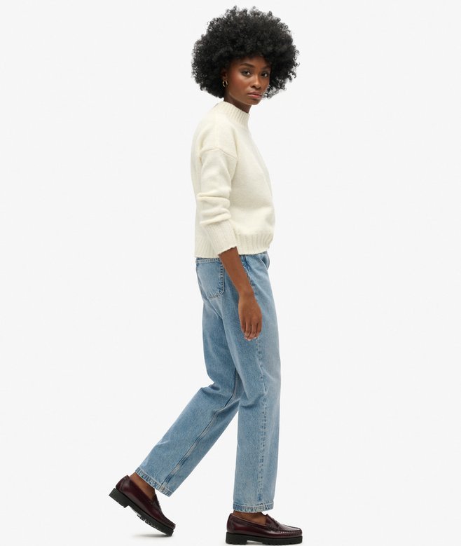 superdry Vaqueros de talle medio y pernera recta Rebajas online