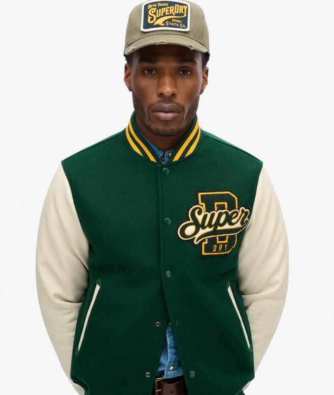 superdry Cazadora bómber de lana Varsity Grandes descuentos