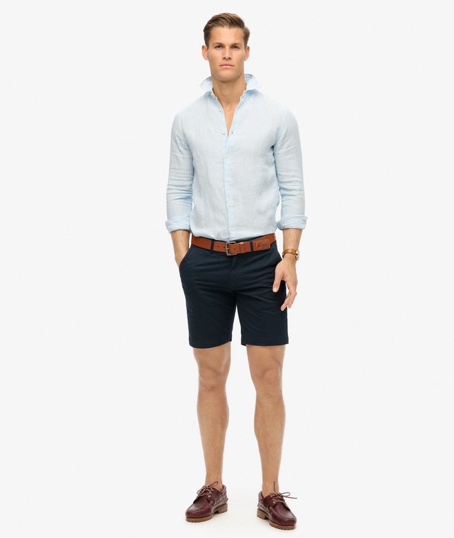 superdry Camisa de manga larga de lino informal Última moda