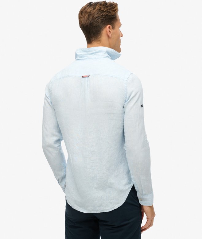 superdry Camisa de manga larga de lino informal Última moda