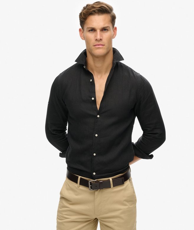 superdry Camisa de manga larga de lino informal