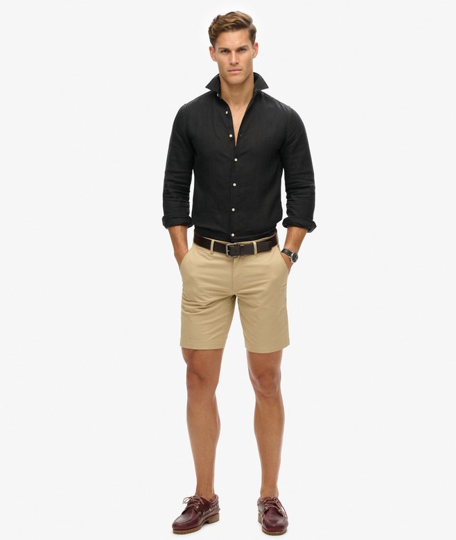 superdry Camisa de manga larga de lino informal Descuento por venta flash