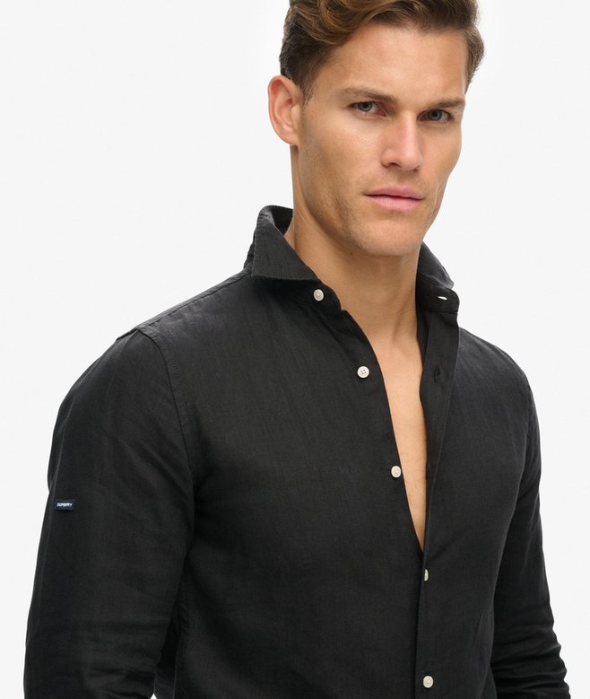 superdry Camisa de manga larga de lino informal Descuento por venta flash
