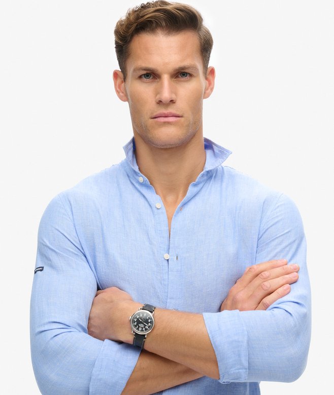 superdry Camisa de manga larga de lino informal Precio ultrabajo