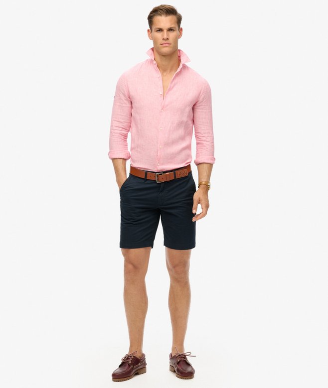 superdry Camisa de manga larga de lino informal Liquidación