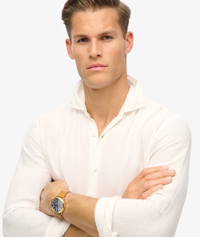 superdry Camisa de manga larga de lino informal Rebajas online