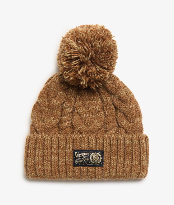 superdry Gorro de punto trenzado grueso