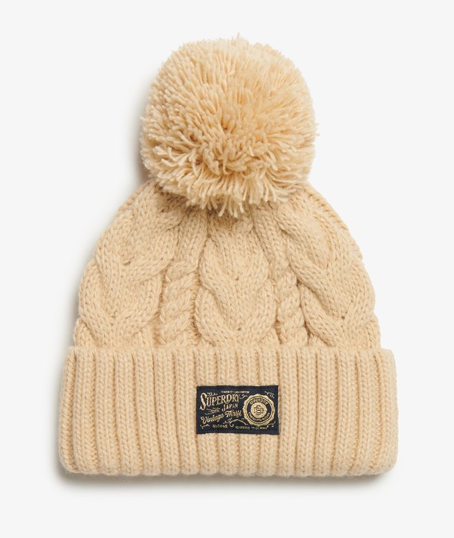 superdry Gorro de punto trenzado grueso