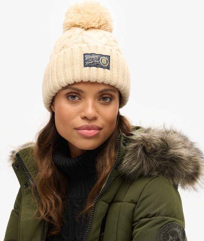 superdry Gorro de punto trenzado grueso Outlet