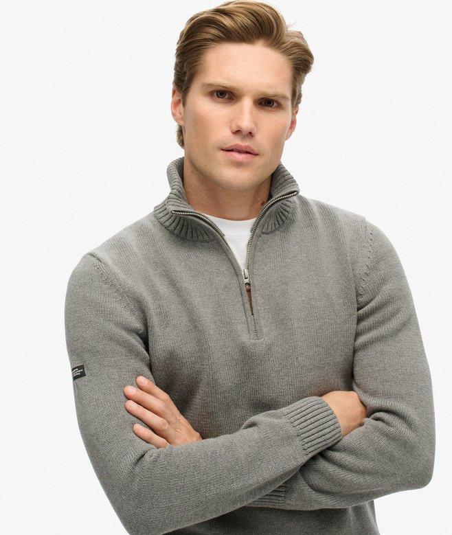 superdry Jersey clásico de punto de algodón con media cremallera Envío gratis