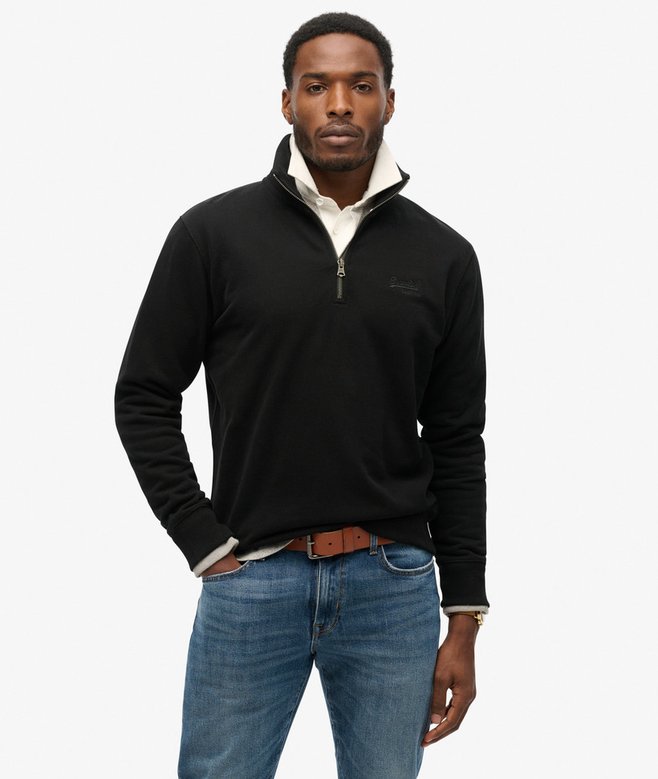 superdry Sudadera con cuello panadero con logotipo Essential
