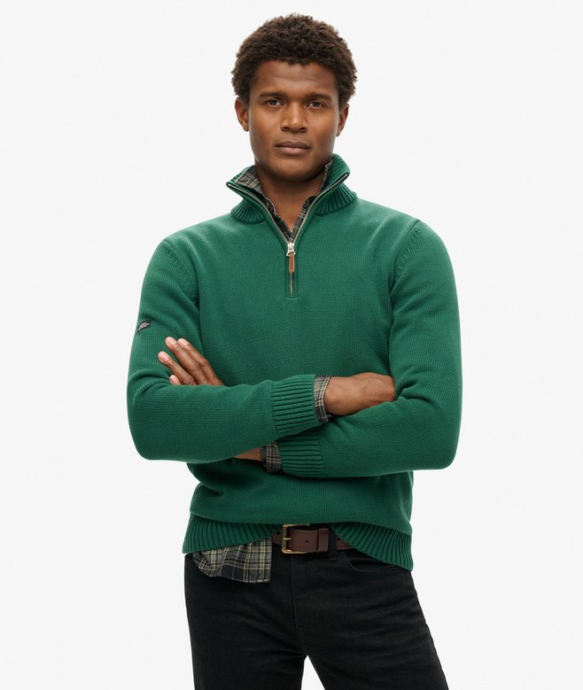 superdry Jersey clásico de punto de algodón con media cremallera COMPRAR AHORA
