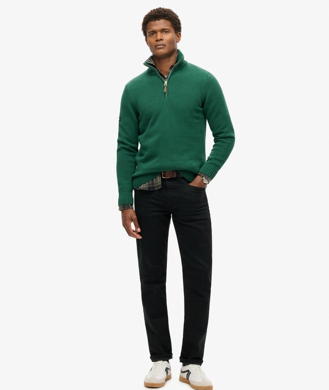superdry Jersey clásico de punto de algodón con media cremallera COMPRAR AHORA